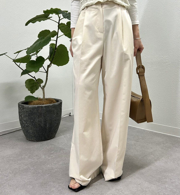  「ピンストライプタックワイドパンツ」|チノ|