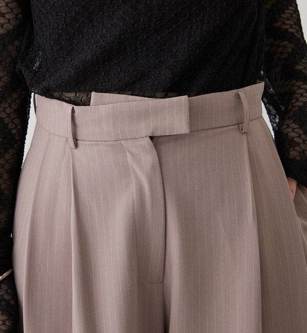  「ピンストライプタックワイドパンツ」|チノ|