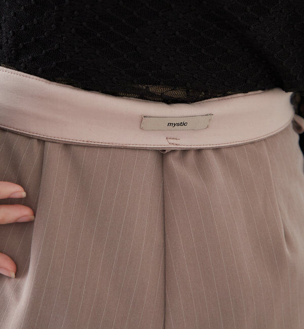  「ピンストライプタックワイドパンツ」|チノ|