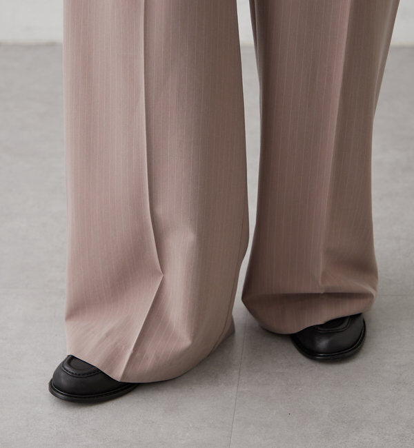  「ピンストライプタックワイドパンツ」|チノ|