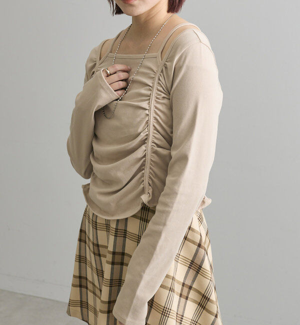  「[mline]デザイントップス」|Tシャツ・カットソー|ベージュ