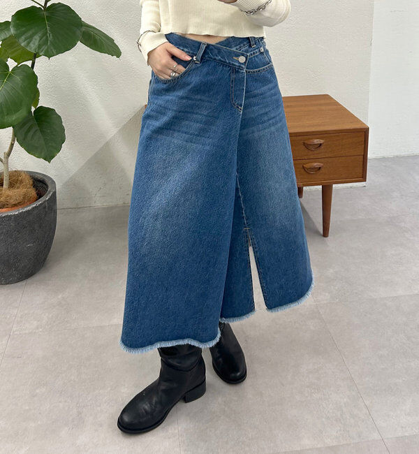  「ラップデニムスカート」|スカート|