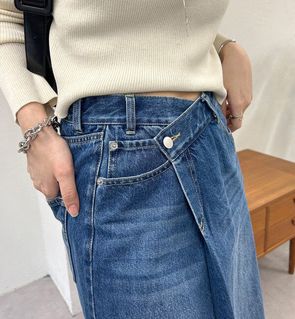  「ラップデニムスカート」|スカート|