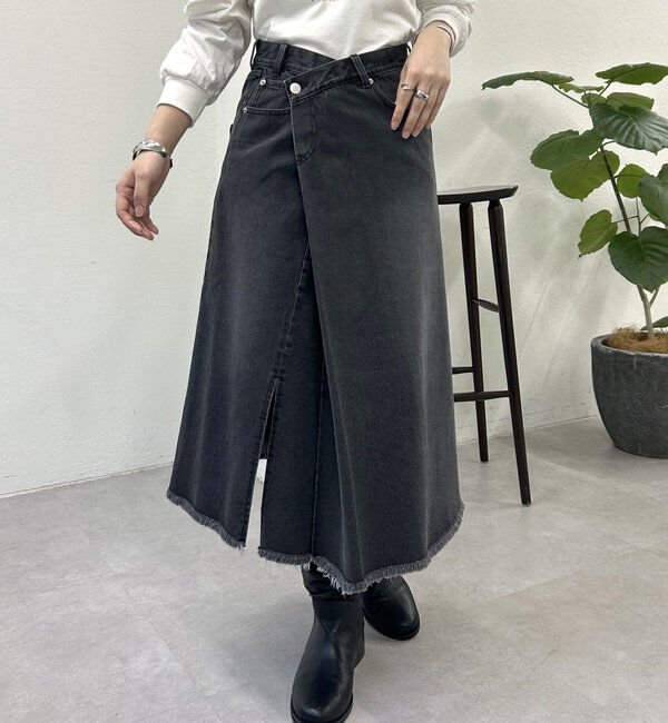  「ラップデニムスカート」|スカート|