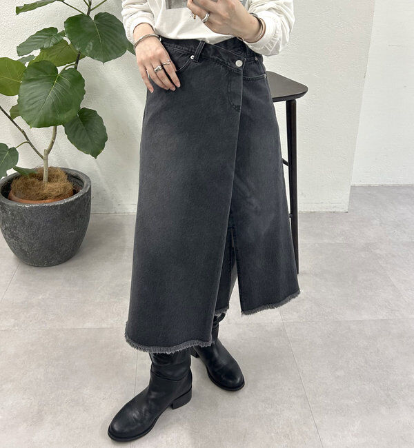  「ラップデニムスカート」|スカート|