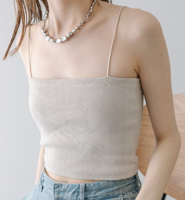  「【万能インナー/嬉しい6色展開】パット付きショートキャミソール2」|キャミソール|