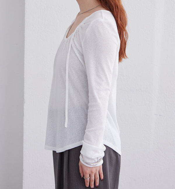  「シアーチョーカーリボンロンT」|Tシャツ・カットソー|