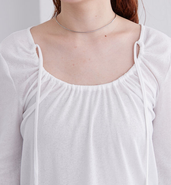  「シアーチョーカーリボンロンT」|Tシャツ・カットソー|