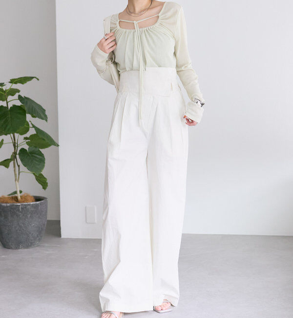  「シアーチョーカーリボンロンT」|Tシャツ・カットソー|