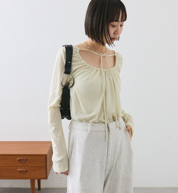  「シアーチョーカーリボンロンT」|Tシャツ・カットソー|