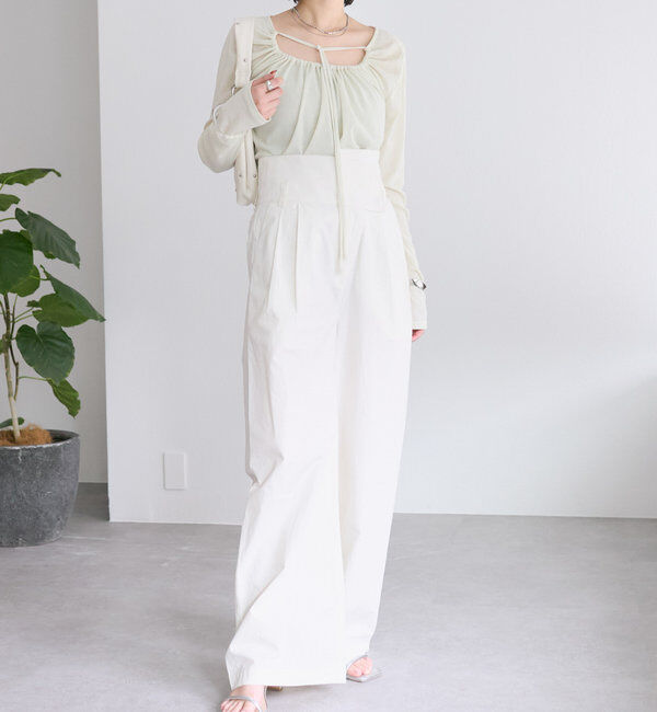  「シアーチョーカーリボンロンT」|Tシャツ・カットソー|