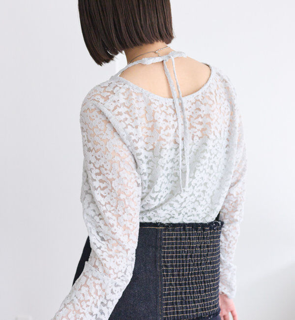  「シアーチョーカーリボンロンT」|Tシャツ・カットソー|