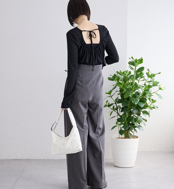  「シアーチョーカーリボンロンT」|Tシャツ・カットソー|