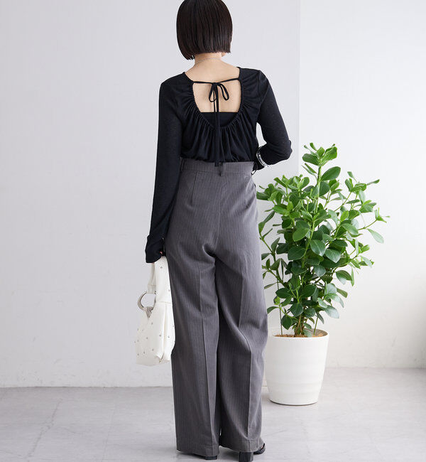  「シアーチョーカーリボンロンT」|Tシャツ・カットソー|