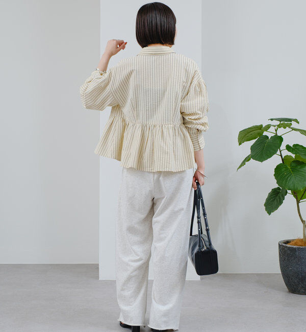  「ストライプペプラムブラウス」|シャツ・ブラウス|