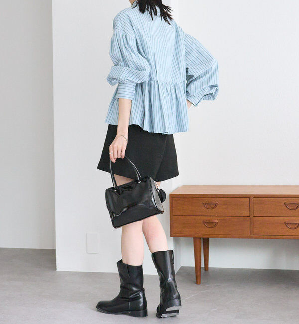  「ストライプペプラムブラウス」|シャツ・ブラウス|