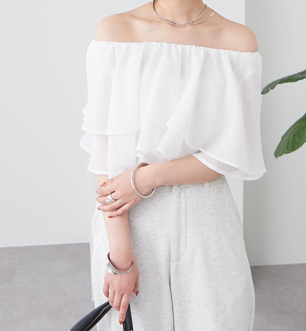  「シアーフリルオフショルブラウス」|シャツ・ブラウス|