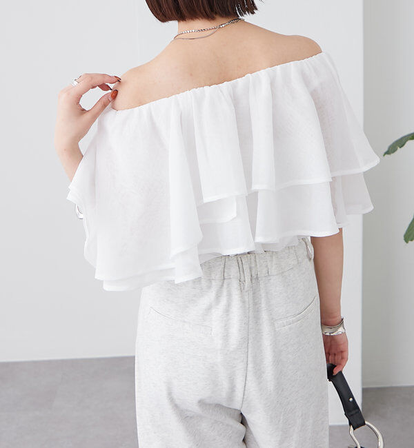  「シアーフリルオフショルブラウス」|シャツ・ブラウス|