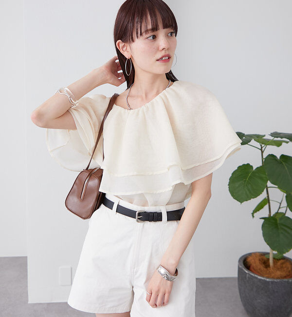  「シアーフリルオフショルブラウス」|シャツ・ブラウス|