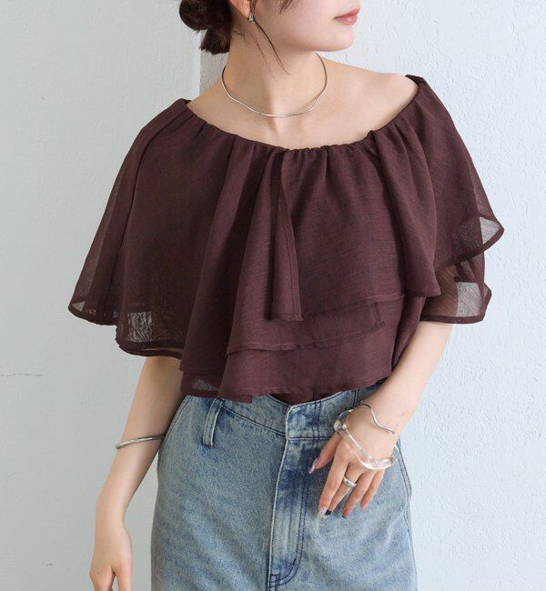 「シアーフリルオフショルブラウス」|シャツ・ブラウス|