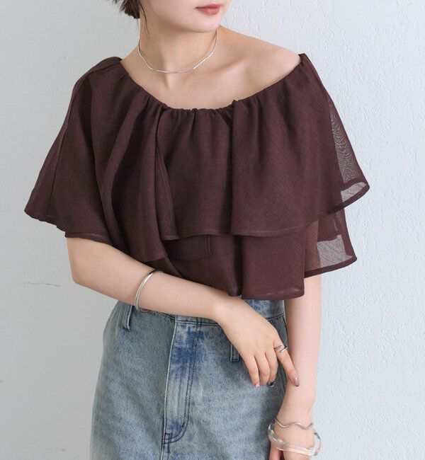  「シアーフリルオフショルブラウス」|シャツ・ブラウス|