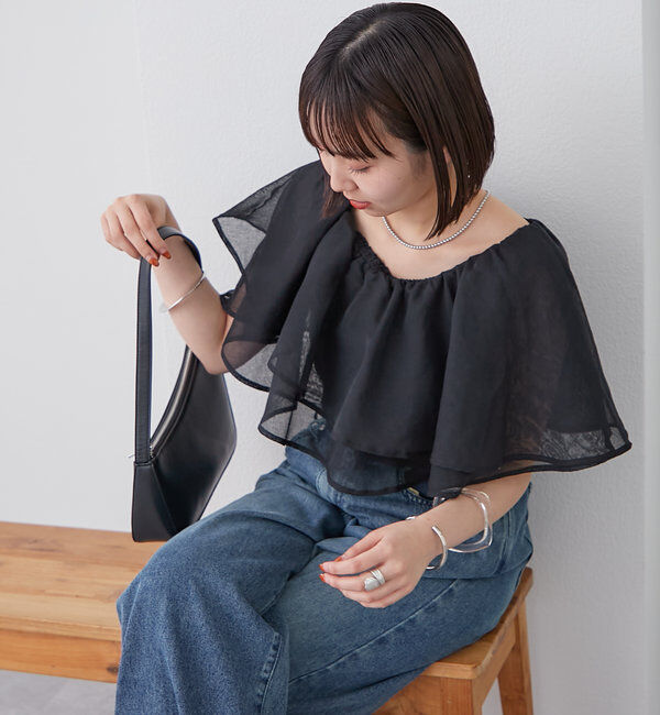  「シアーフリルオフショルブラウス」|シャツ・ブラウス|