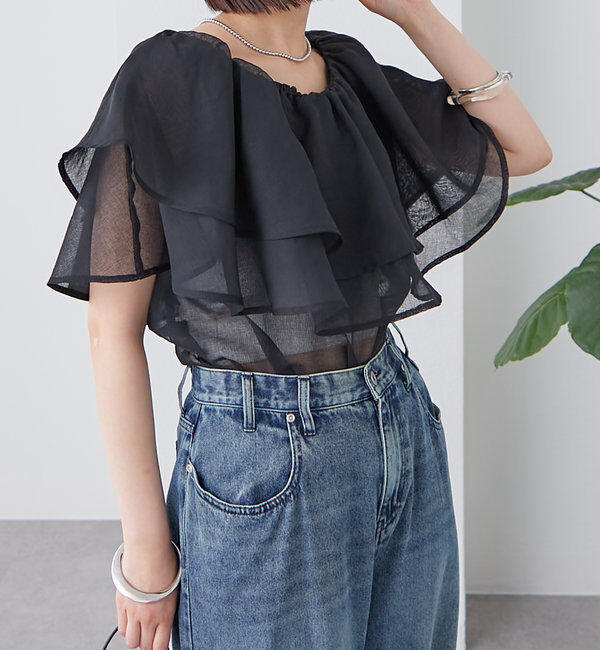  「シアーフリルオフショルブラウス」|シャツ・ブラウス|