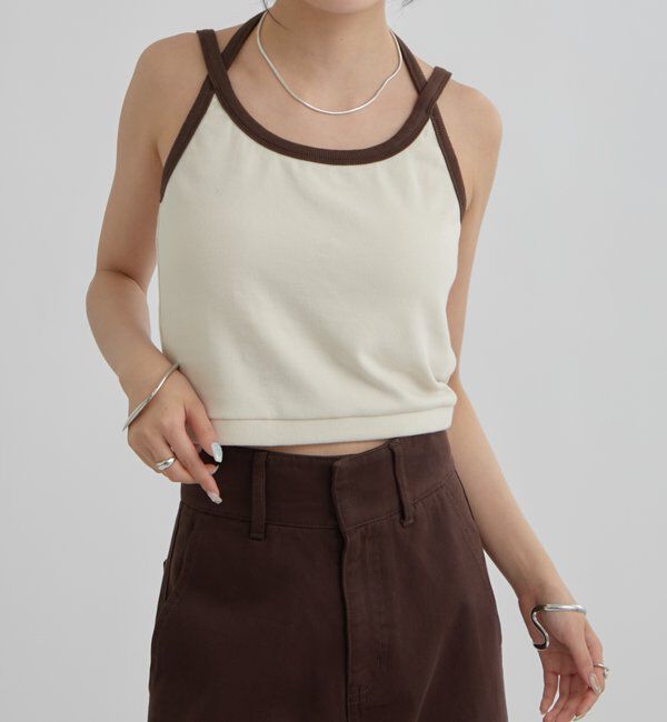  「カップ付き 配色キャミ」|キャミソール|