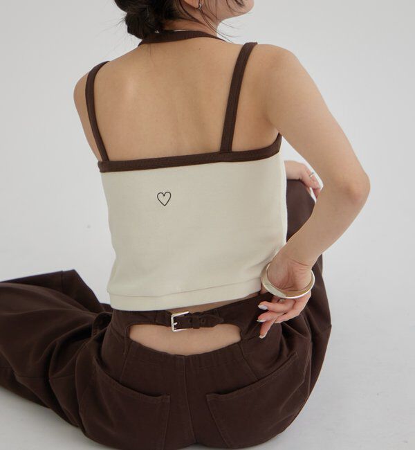  「カップ付き 配色キャミ」|キャミソール|