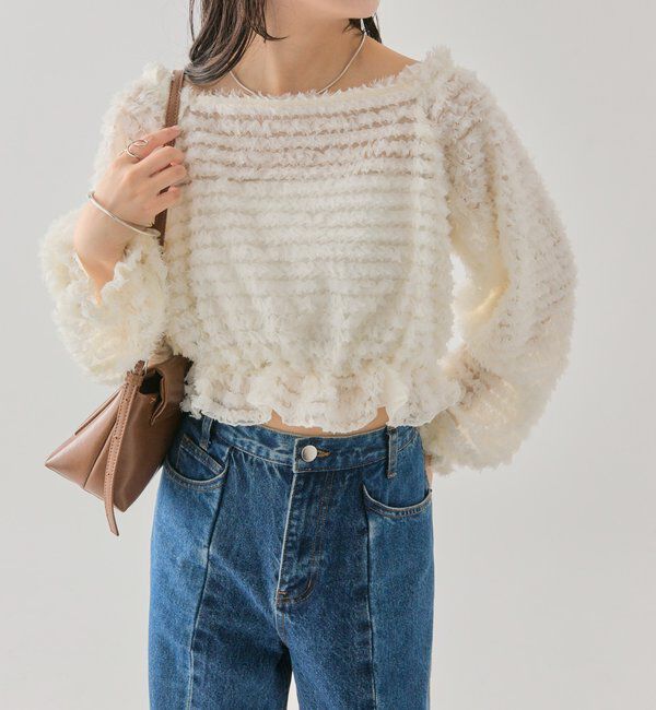  「スクエアフリンジ ブラウス」|シャツ・ブラウス|