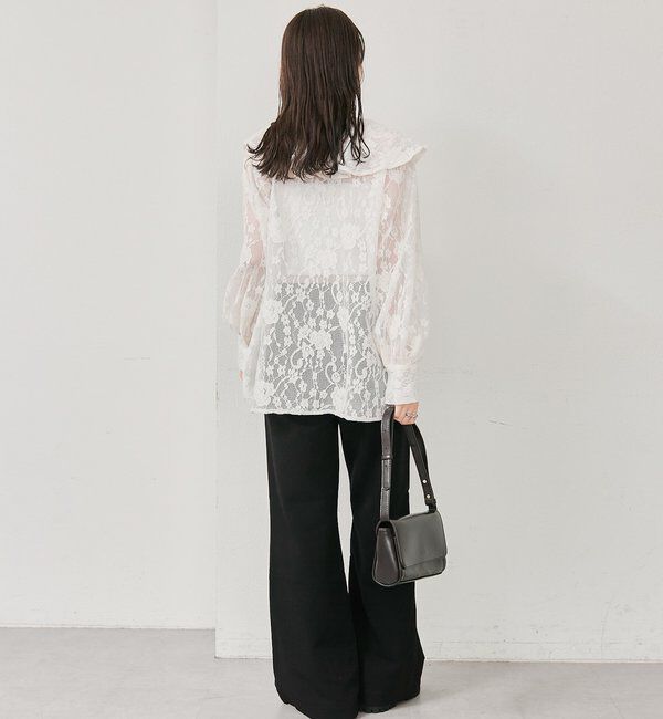  「カットレースフレアパンツ」|チノ|