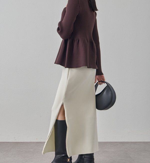  「【Lサイズも登場！】ポンチZIPタイトスカート」|スカート|