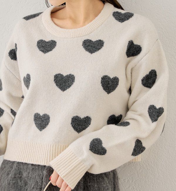  「【リバーシブル】ハートジャガードニット」|ニット・セーター|