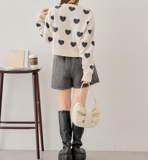  「【リバーシブル】ハートジャガードニット」|ニット・セーター|