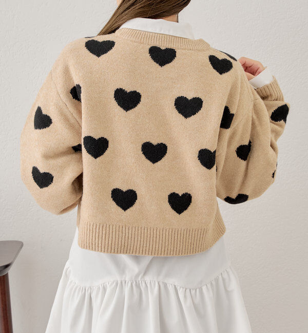  「【リバーシブル】ハートジャガードニット」|ニット・セーター|