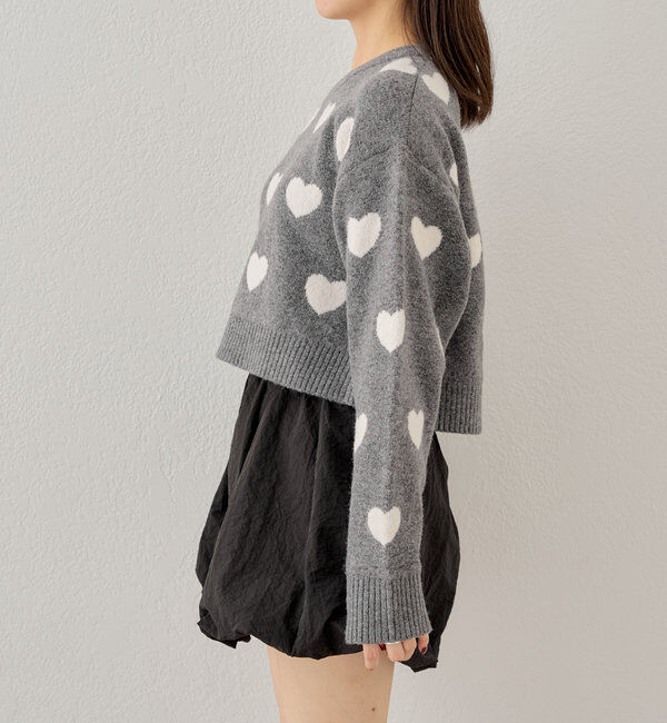  「【リバーシブル】ハートジャガードニット」|ニット・セーター|