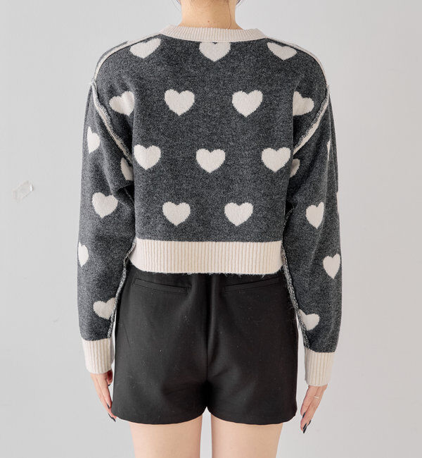  「【リバーシブル】ハートジャガードニット」|ニット・セーター|