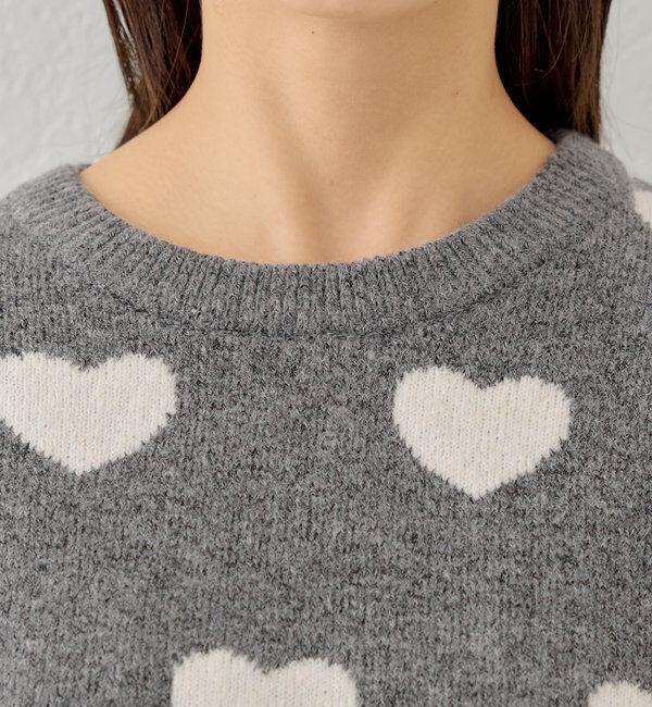  「【リバーシブル】ハートジャガードニット」|ニット・セーター|