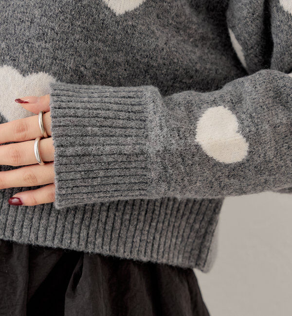  「【リバーシブル】ハートジャガードニット」|ニット・セーター|