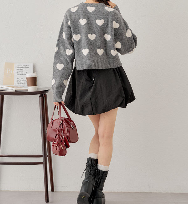  「【リバーシブル】ハートジャガードニット」|ニット・セーター|