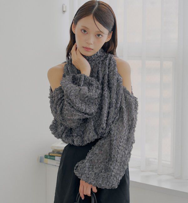  「袖スリットボリュームアメスリブラウス」|シャツ・ブラウス|