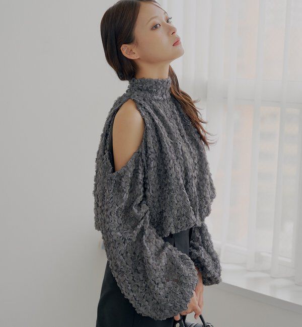  「袖スリットボリュームアメスリブラウス」|シャツ・ブラウス|