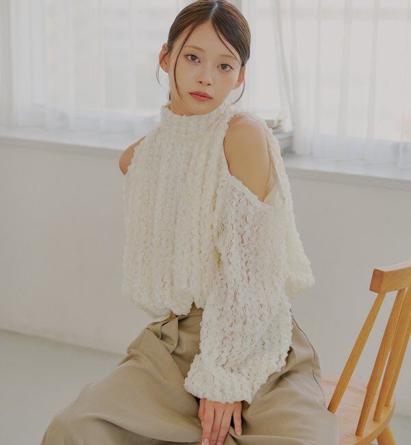  「袖スリットボリュームアメスリブラウス」|シャツ・ブラウス|