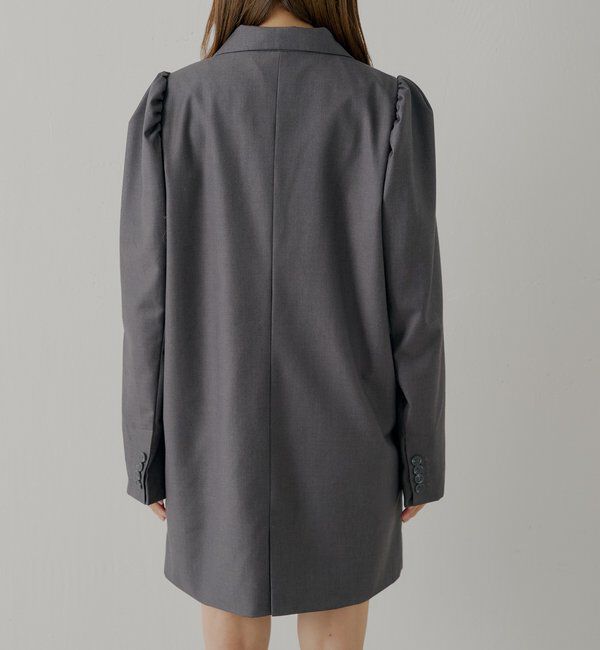  「【SALON by Chico】ローズコサージュ付きパフロングジャケット」|テーラードジャケット|