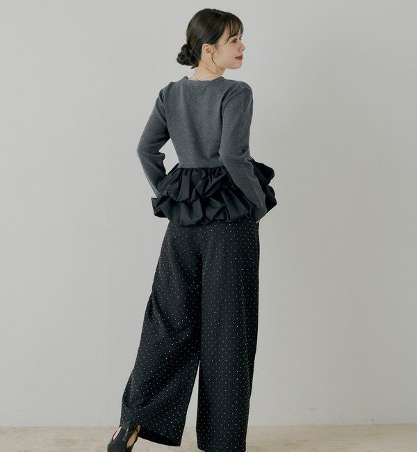  「【SALON by Chico】フリルドッキングチュニック」|ニット・セーター|