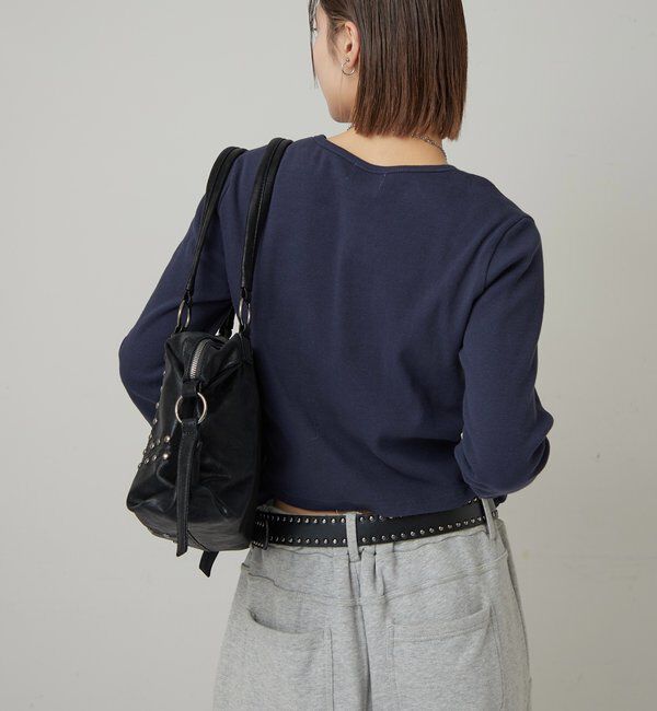  「【WEB限定】ヘンリーネックショートトップス」|Tシャツ・カットソー|