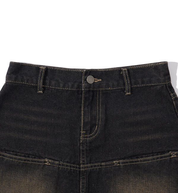  「スラッシュポケットデニムミニスカート」|スカート|