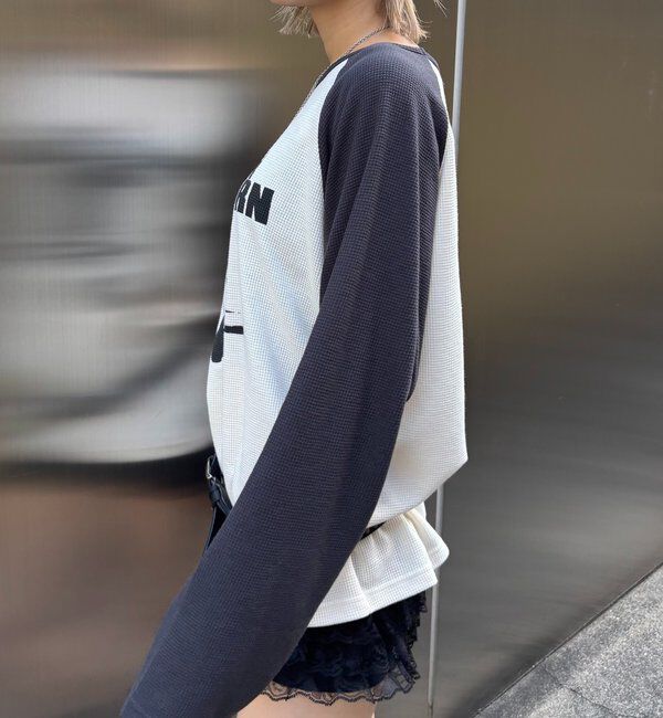  「【WEB限定】シャーロットワッフルラグラントップス」|Tシャツ・カットソー|