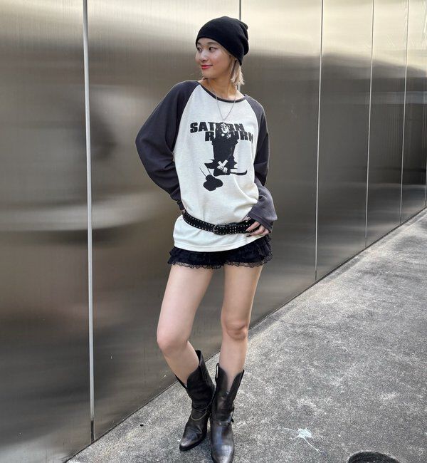  「【WEB限定】シャーロットワッフルラグラントップス」|Tシャツ・カットソー|