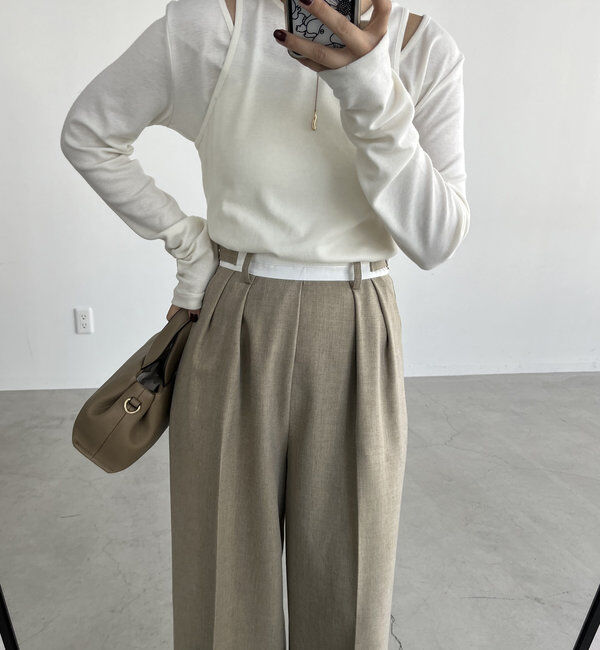  「【C.L】【セットアップ対応】マーベルトタックパンツ」|チノ|